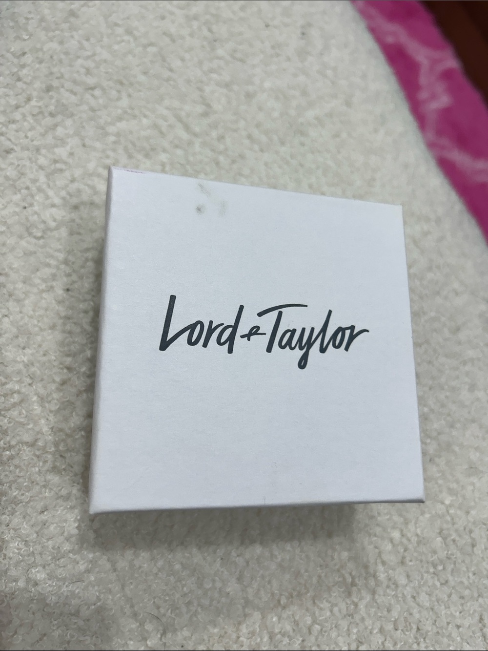 Lord & Taylor White Logo Jewelry Box